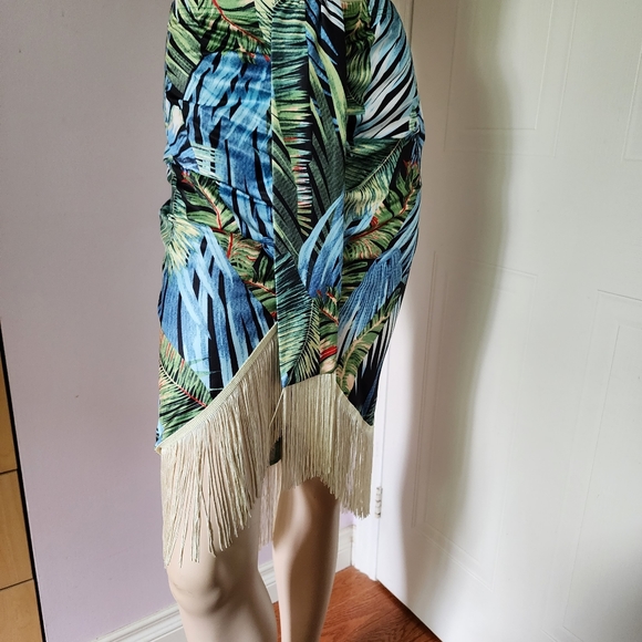 Fringe Floral Print Skirt - Picture 3 of 6